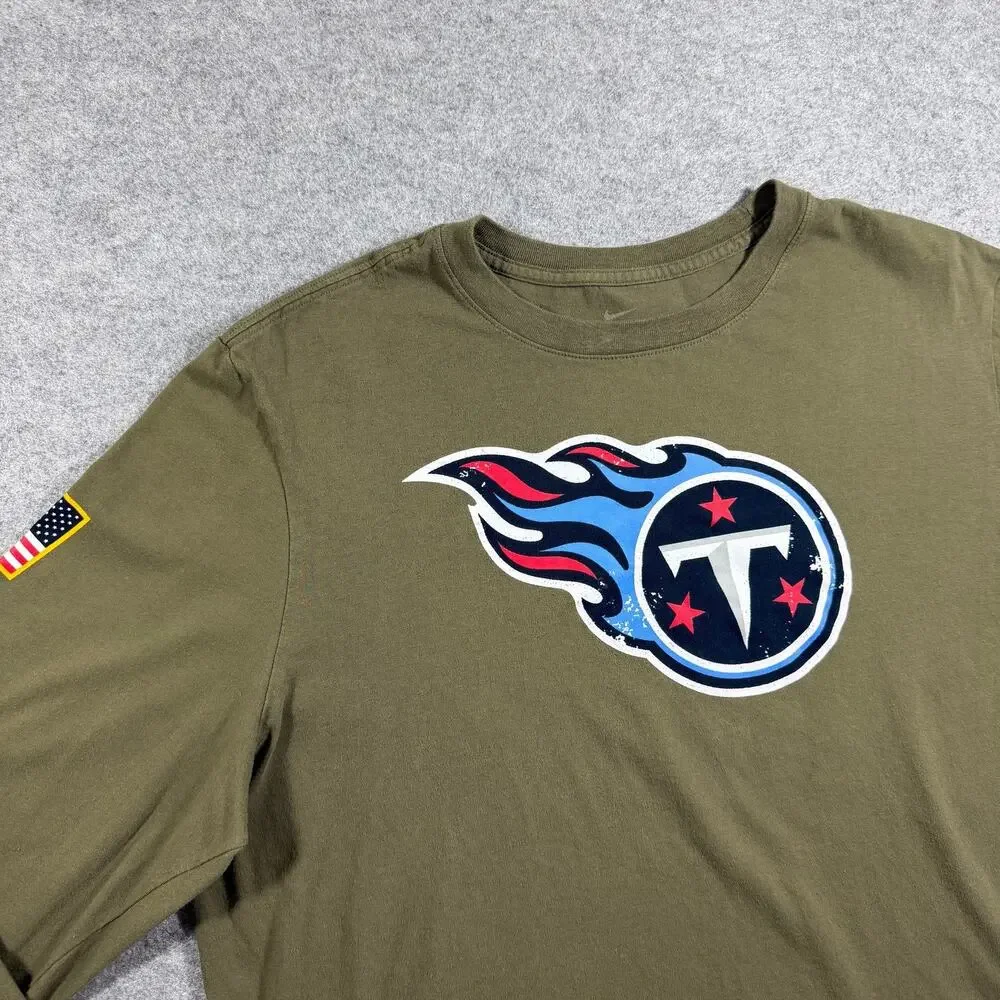 Nike Tennessee Titans Long Sleeve Shirt Mens XL Olive Salute To Army Service NFL